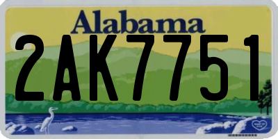 AL license plate 2AK7751