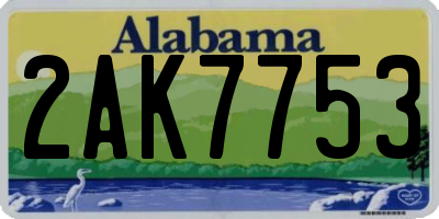 AL license plate 2AK7753