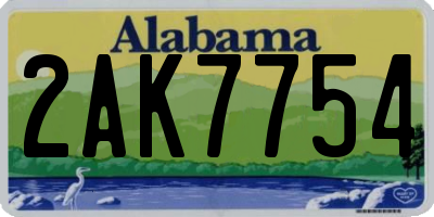 AL license plate 2AK7754