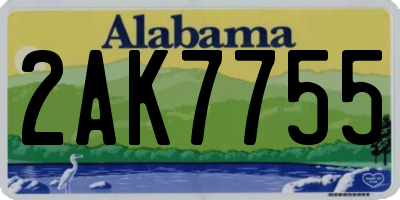 AL license plate 2AK7755
