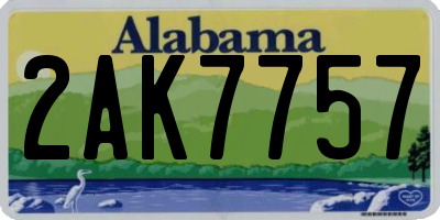 AL license plate 2AK7757