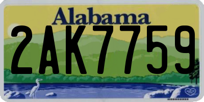 AL license plate 2AK7759