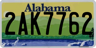 AL license plate 2AK7762