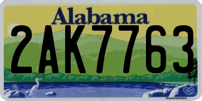 AL license plate 2AK7763