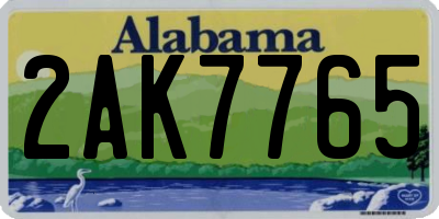 AL license plate 2AK7765