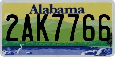 AL license plate 2AK7766