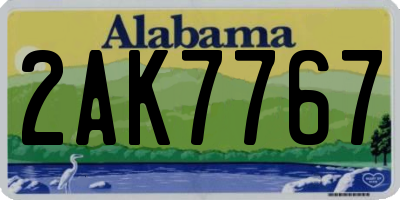 AL license plate 2AK7767