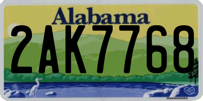 AL license plate 2AK7768