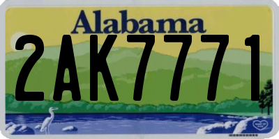 AL license plate 2AK7771