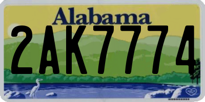 AL license plate 2AK7774