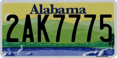 AL license plate 2AK7775