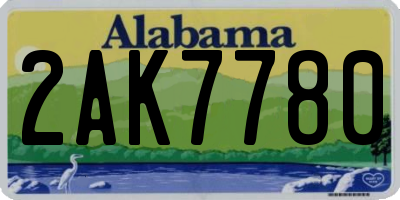 AL license plate 2AK7780