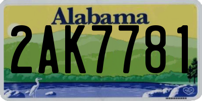 AL license plate 2AK7781
