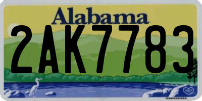 AL license plate 2AK7783