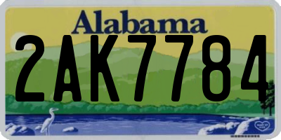 AL license plate 2AK7784