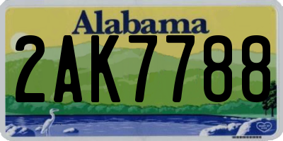 AL license plate 2AK7788