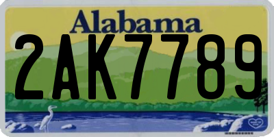 AL license plate 2AK7789
