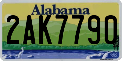 AL license plate 2AK7790
