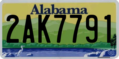 AL license plate 2AK7791