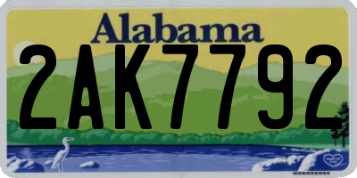 AL license plate 2AK7792