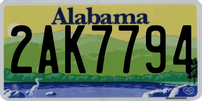 AL license plate 2AK7794
