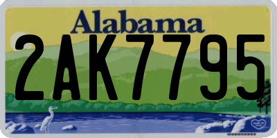 AL license plate 2AK7795