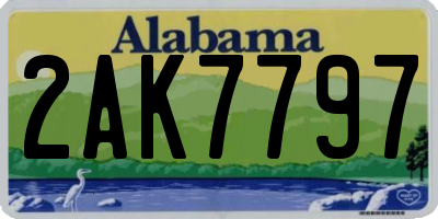 AL license plate 2AK7797