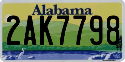 AL license plate 2AK7798