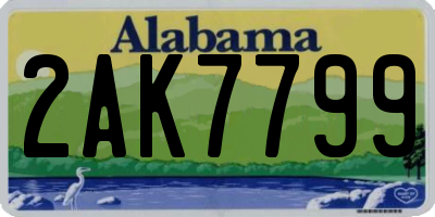 AL license plate 2AK7799