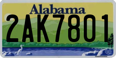 AL license plate 2AK7801