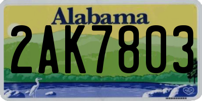 AL license plate 2AK7803