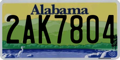AL license plate 2AK7804