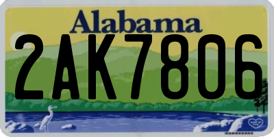 AL license plate 2AK7806