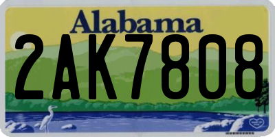 AL license plate 2AK7808