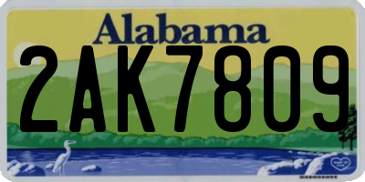AL license plate 2AK7809