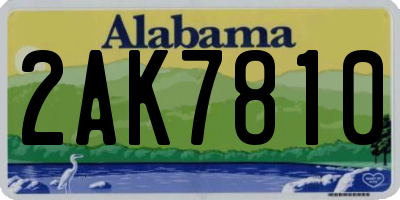 AL license plate 2AK7810