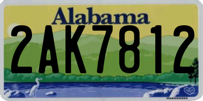 AL license plate 2AK7812