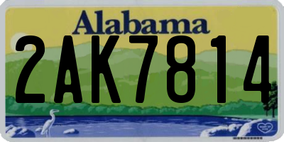 AL license plate 2AK7814