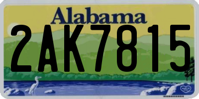 AL license plate 2AK7815