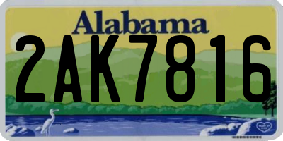 AL license plate 2AK7816