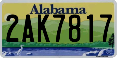 AL license plate 2AK7817