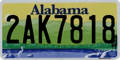AL license plate 2AK7818