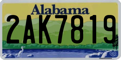 AL license plate 2AK7819