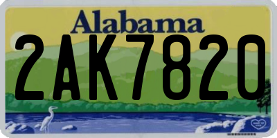 AL license plate 2AK7820