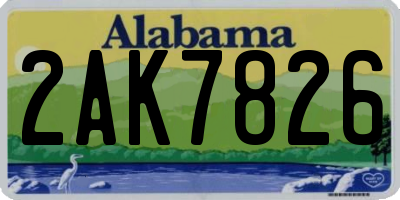 AL license plate 2AK7826