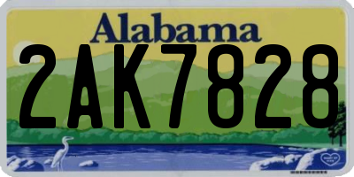 AL license plate 2AK7828