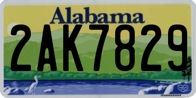 AL license plate 2AK7829