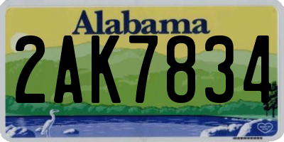 AL license plate 2AK7834