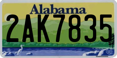 AL license plate 2AK7835