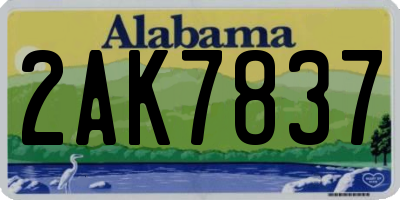 AL license plate 2AK7837